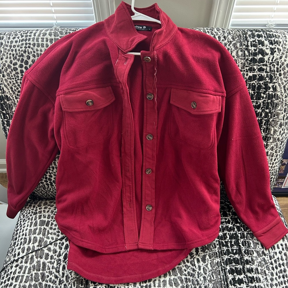 Women's Red Fleece Jacket- Size Small